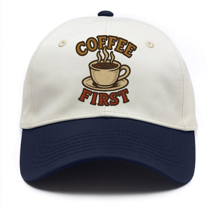 Coffee First  - Two Tone Cap - Navy