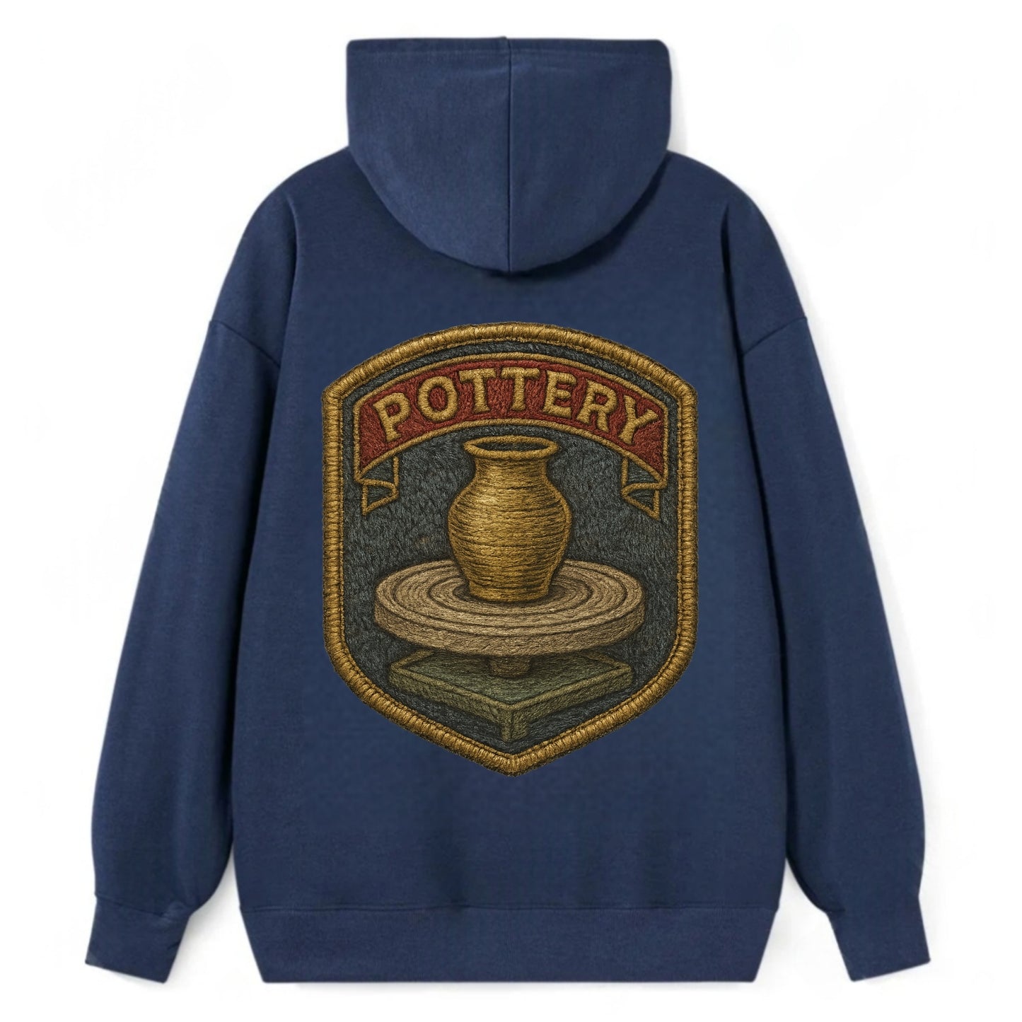 Pottery wheel with clay vessel - ceramicist symbol - Classic Pullover Hoodie - Navy