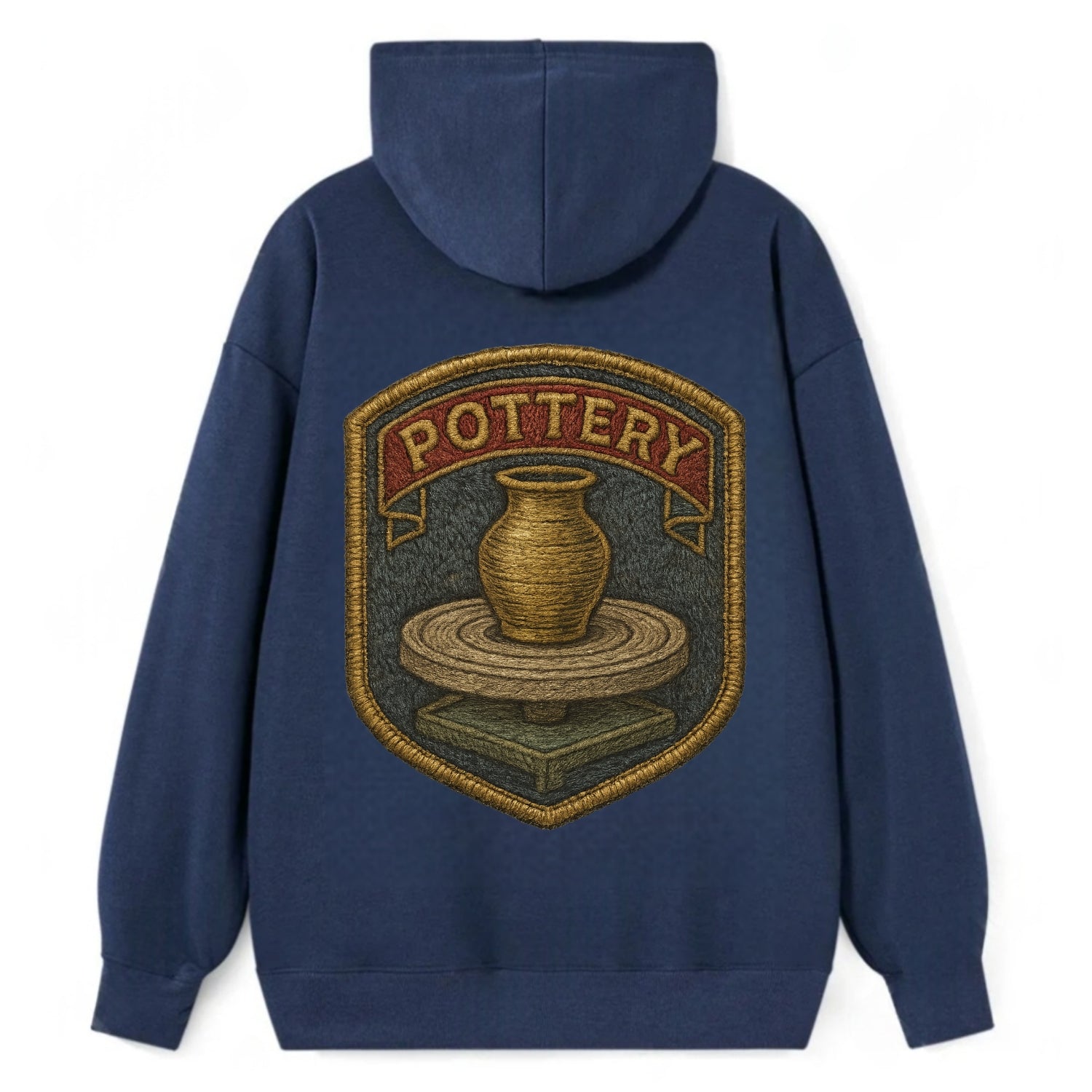 Pottery wheel with clay vessel - ceramicist symbol - Classic Pullover Hoodie - Navy