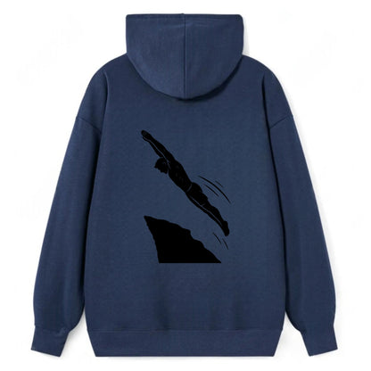 Cliff diver perfect form - Classic Pullover Hoodie - Navy