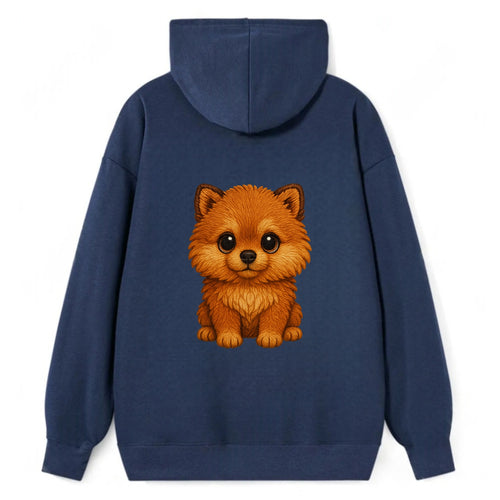 Baby Pomeranian Puppy - fluffy orange ball, fox face, tiny body, bright - Classic Pullover Hoodie