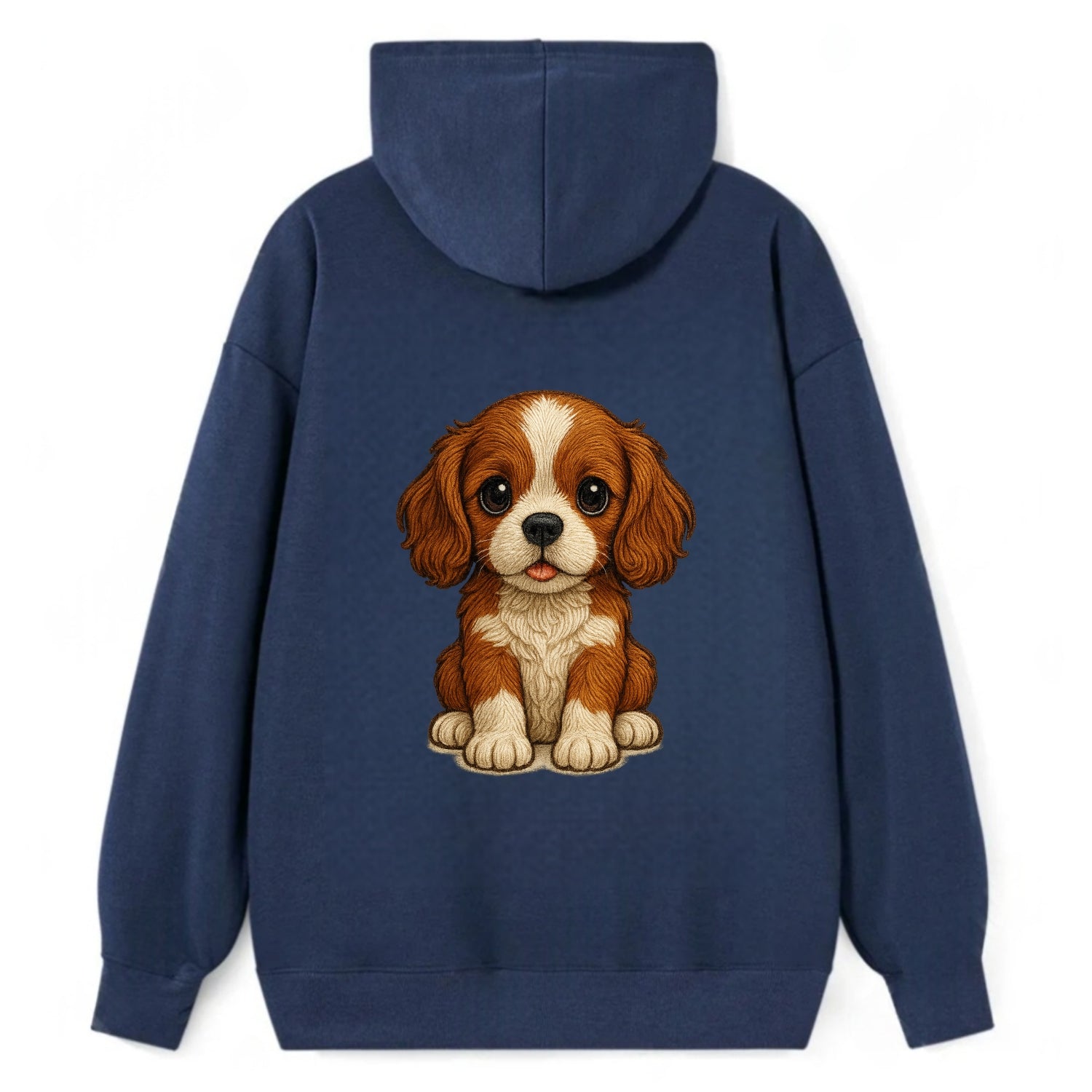 Baby Cavalier King Charles Spaniel Puppy - silky ears, gentle eyes, sweet - Classic Pullover Hoodie - Navy