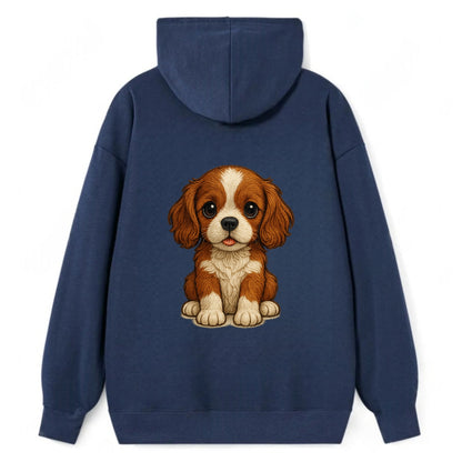 Baby Cavalier King Charles Spaniel Puppy - silky ears, gentle eyes, sweet - Classic Pullover Hoodie - Navy