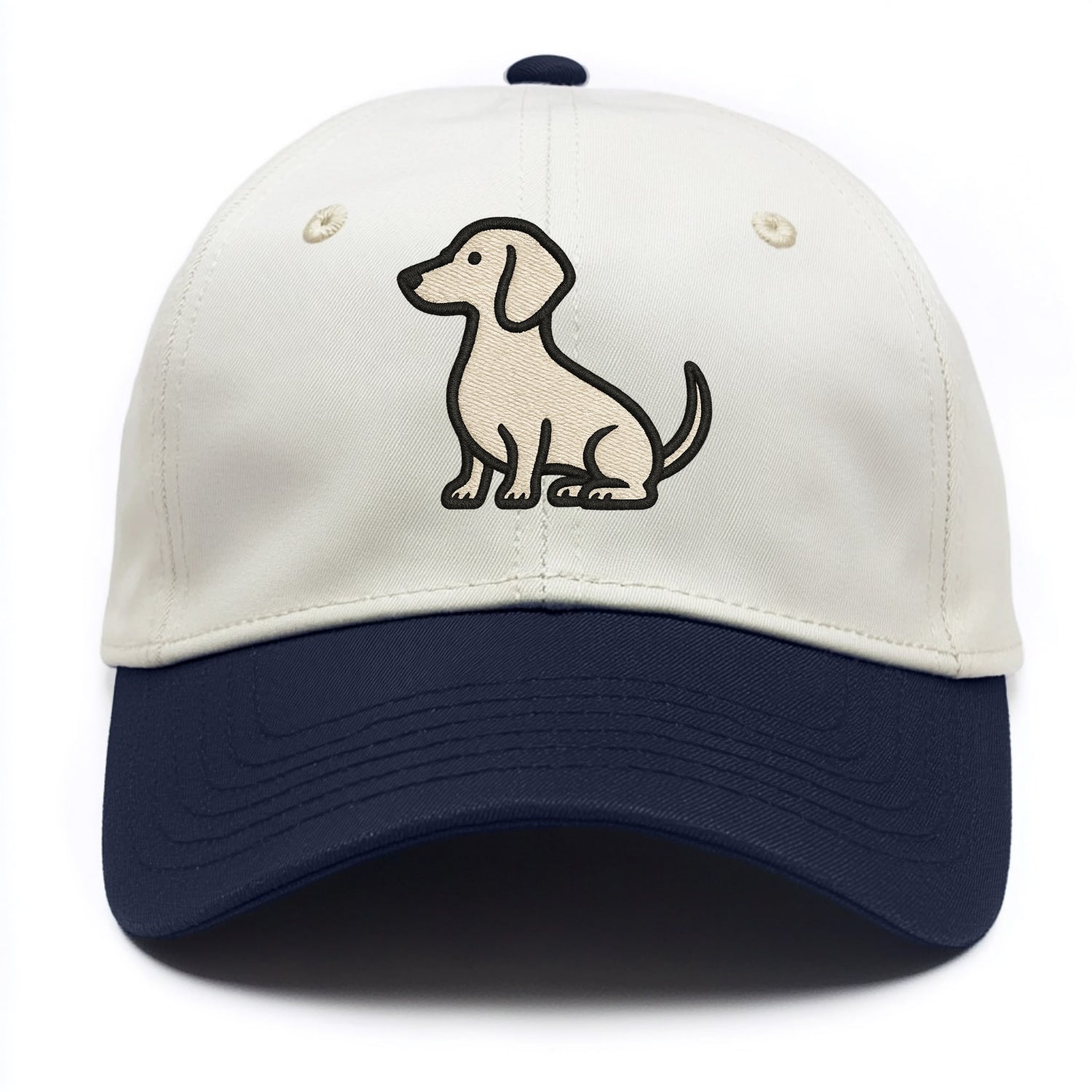 Dachshund - Long body profile view - Two Tone Cap - Navy