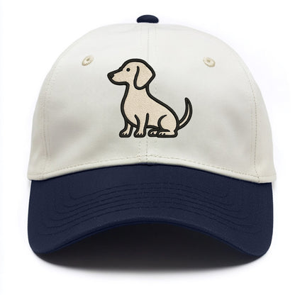 Dachshund - Long body profile view - Two Tone Cap - Navy