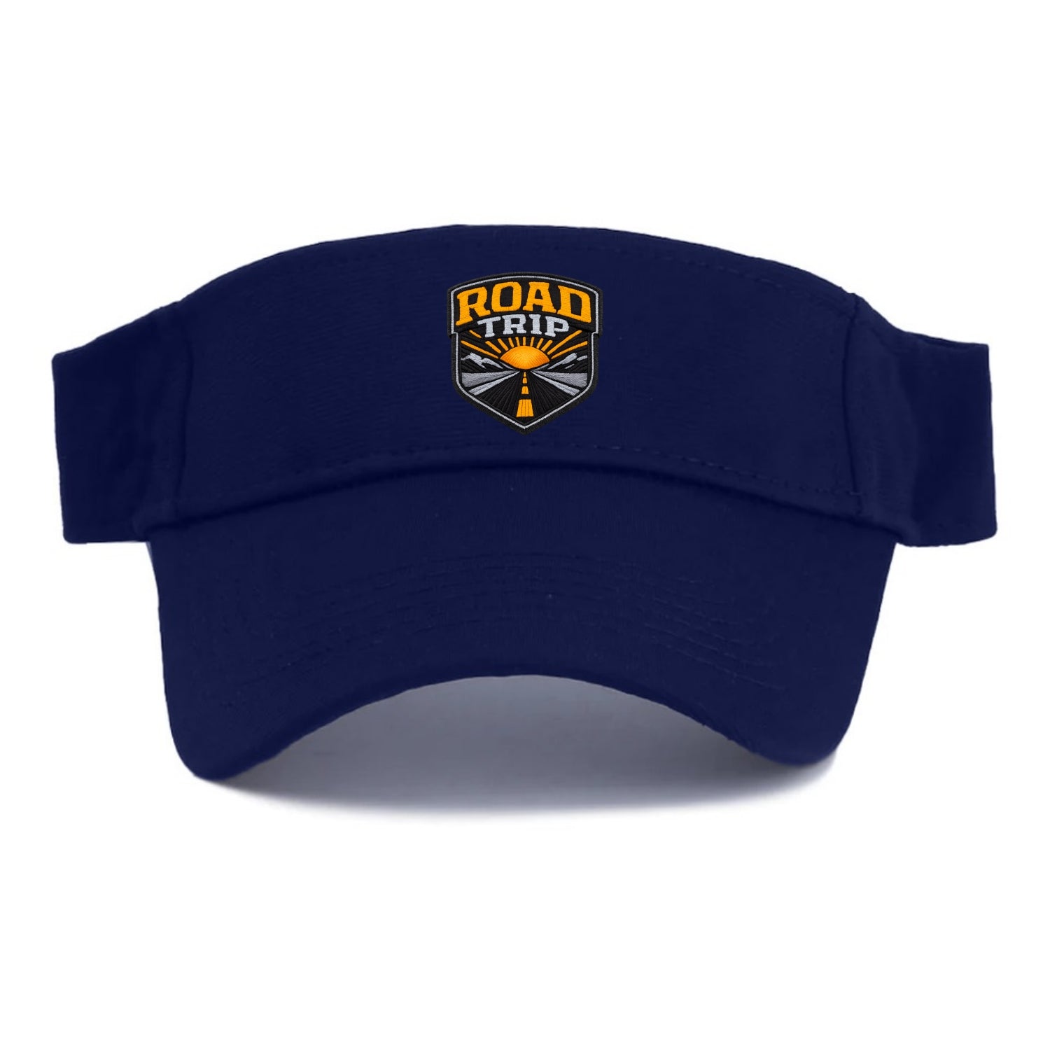 ROAD TRIP - highway and sun in orange and gray , open road - Visor - Navy