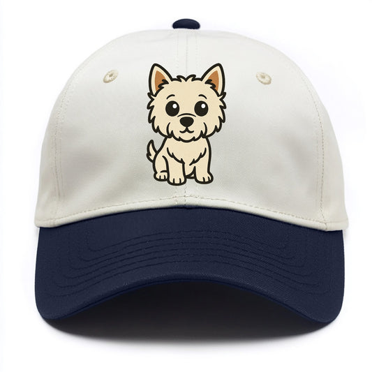West Highland White Terrier - Alert standing pose - Two Tone Cap - Navy