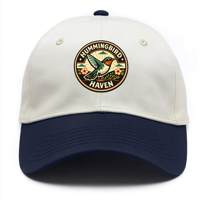 Hummingbird Sanctuary Emblem - Two Tone Cap - Navy