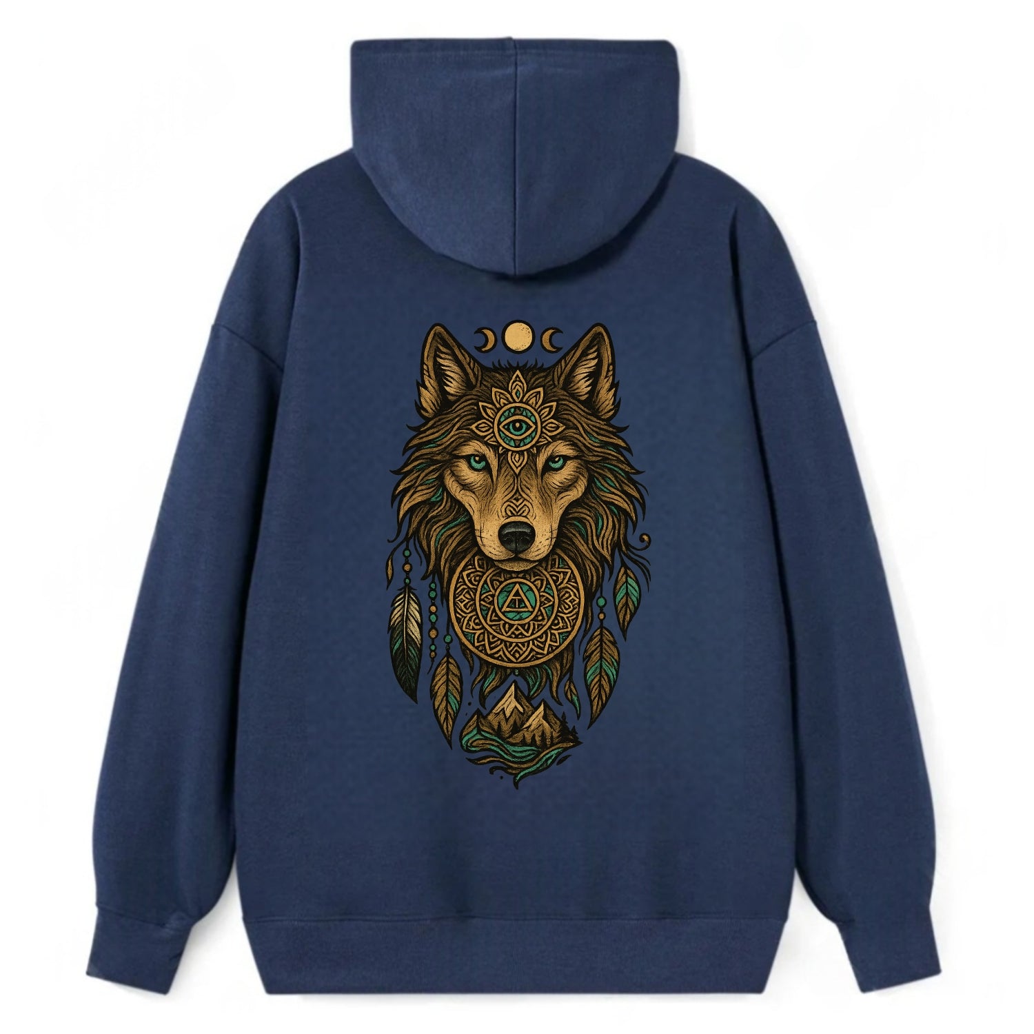 Tattoo Wolf Flash  - Classic Pullover Hoodie - Navy