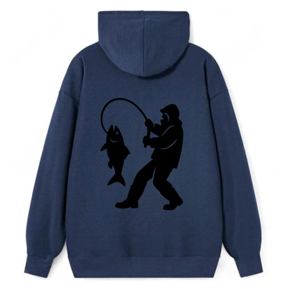 Alaskan fisherman hauling catch - Classic Pullover Hoodie - Navy