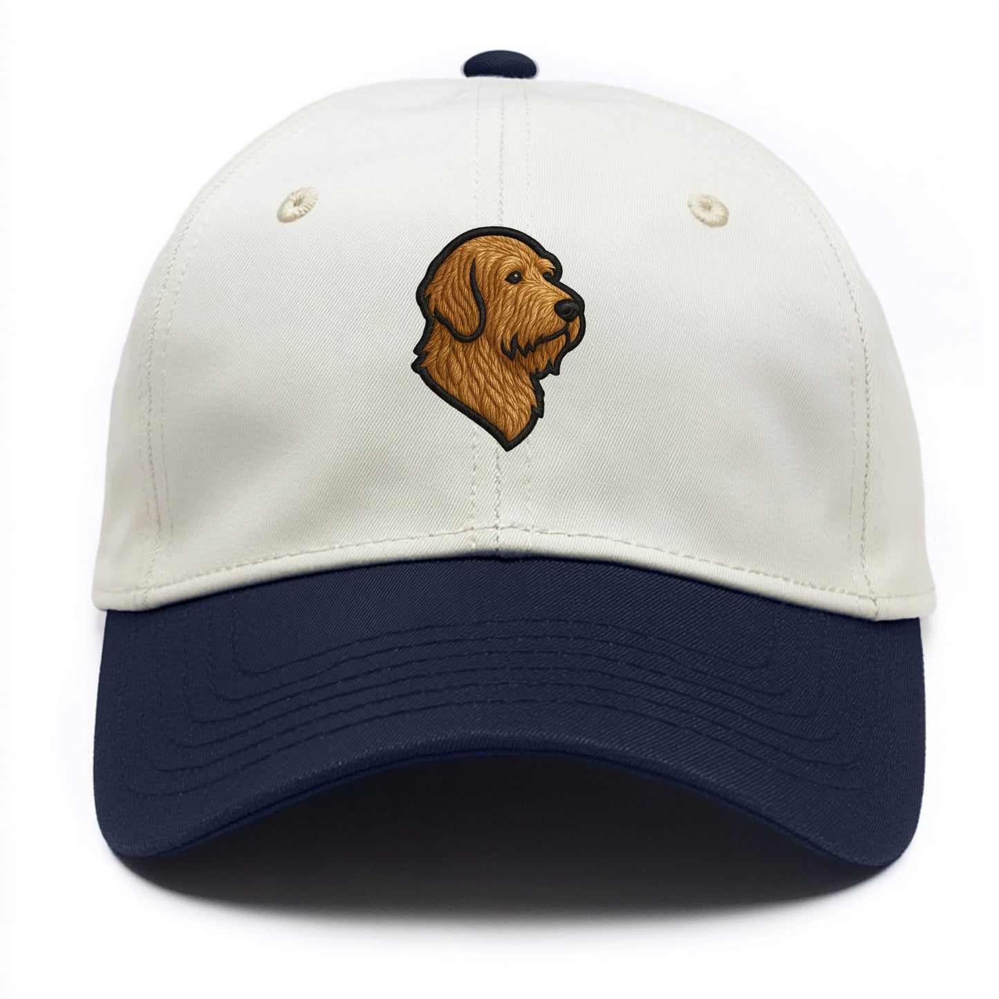 Otterhound - Trendy shaggy hound logo wi - Two Tone Cap - Navy