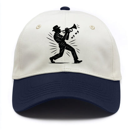 New Orleans jazz musician street corner - Two Tone Cap - Navy