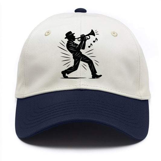 New Orleans jazz musician street corner - Two Tone Cap - Navy