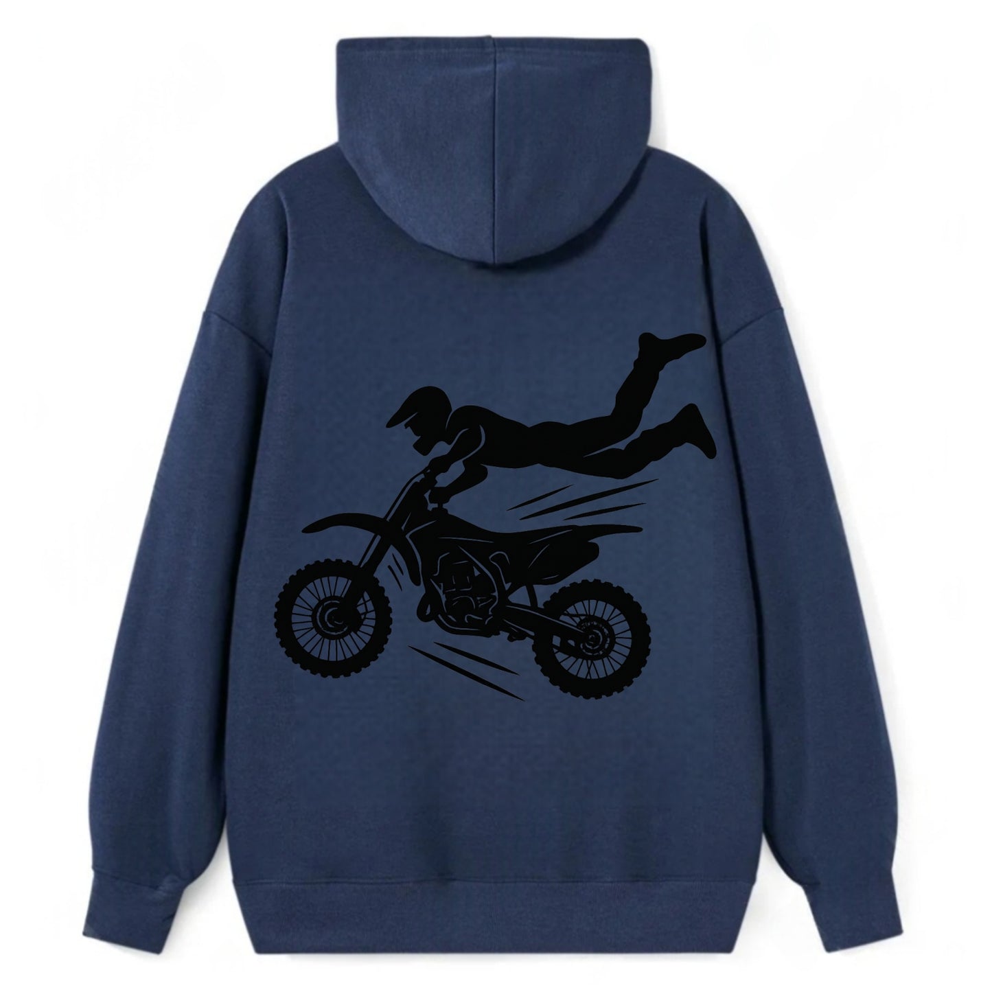 Motocross rider airborne trick - Classic Pullover Hoodie - Navy