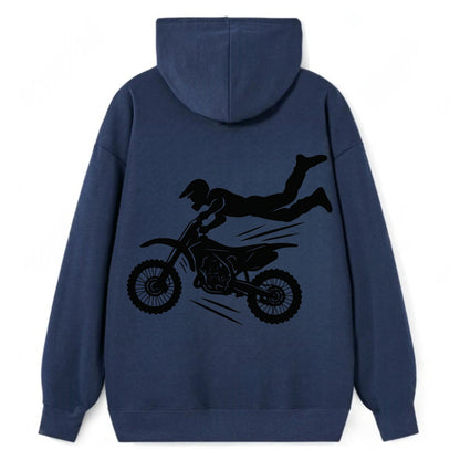 Motocross rider airborne trick - Classic Pullover Hoodie - Navy