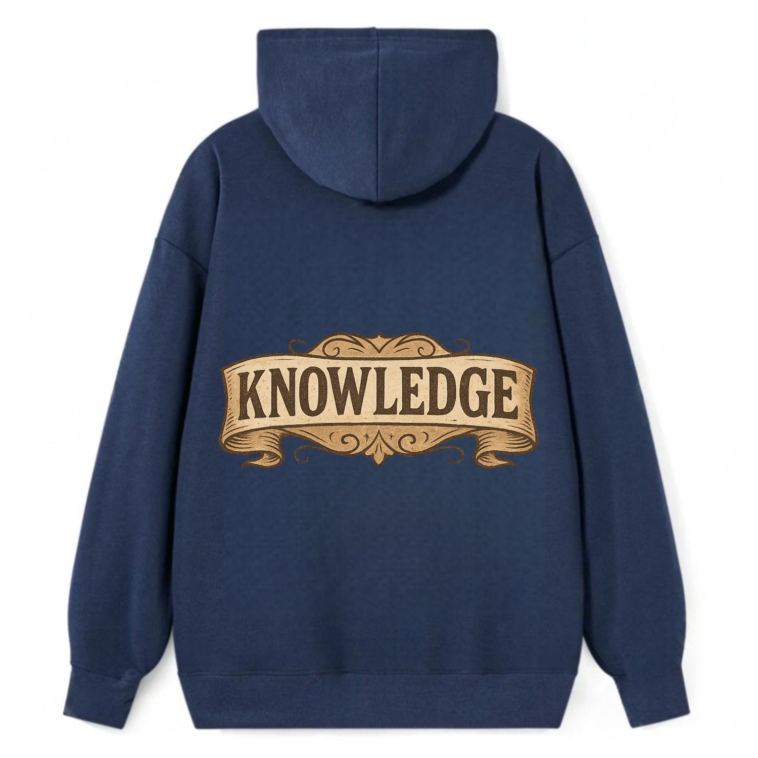 Bold typography design - "KNOWLEDGE" - learning, understanding - Classic Pullover Hoodie - Navy