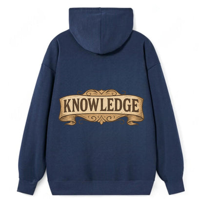 Bold typography design - "KNOWLEDGE" - learning, understanding - Classic Pullover Hoodie - Navy
