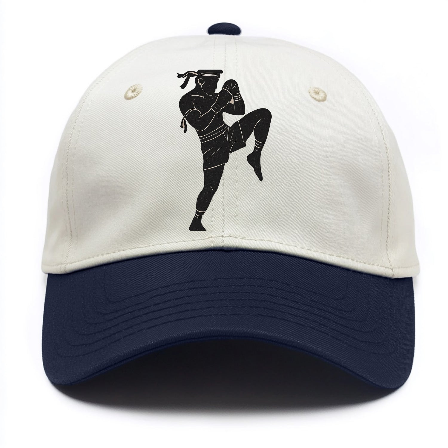 Muay Thai fighter with knee strike - Two Tone Cap - Navy
