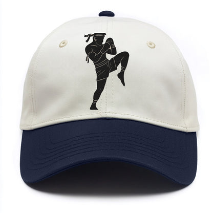 Muay Thai fighter with knee strike - Two Tone Cap - Navy