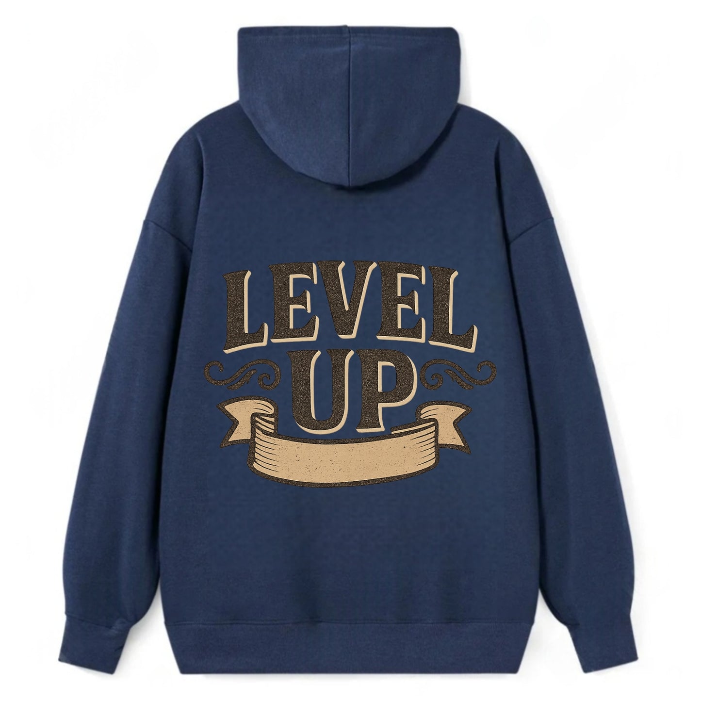 Bold typography design - "LEVEL UP" - improving, advancing, growing - Classic Pullover Hoodie - Navy