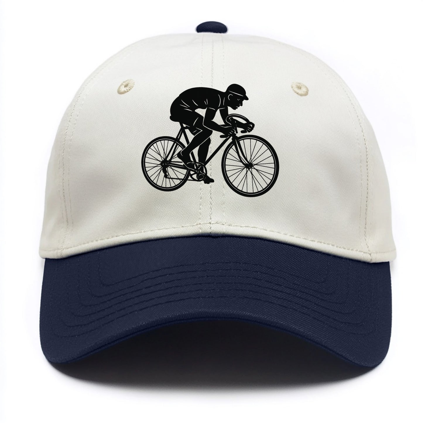 Cyclist sprinting in racing position - Two Tone Cap - Navy
