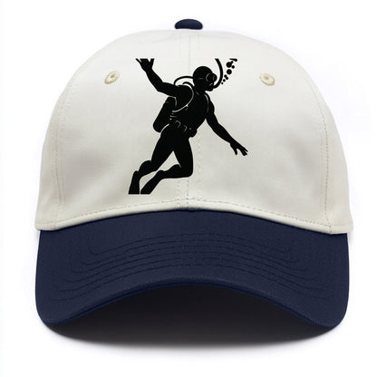 Scuba diver descending with gear - Two Tone Cap - Navy