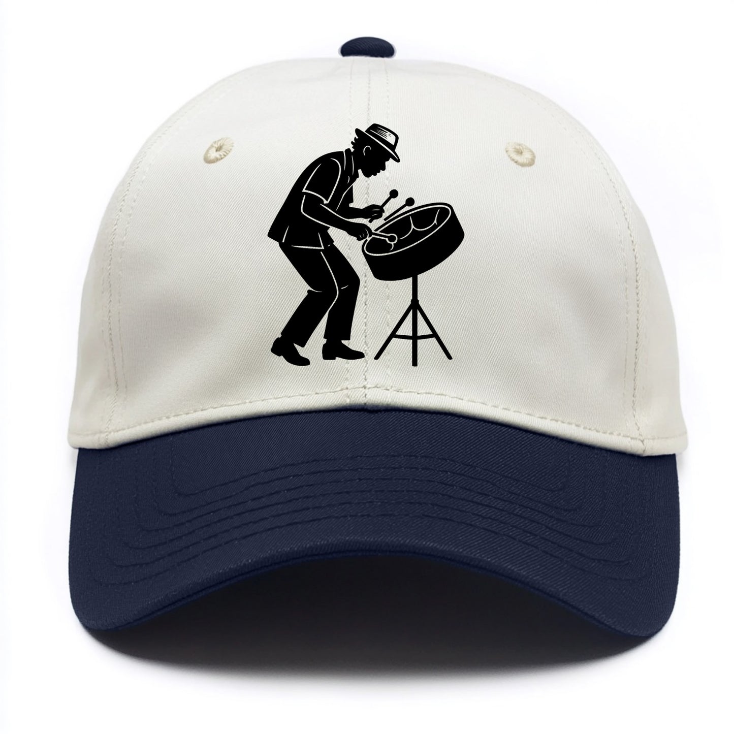Steel drum player Caribbean rhythm - Two Tone Cap - Navy