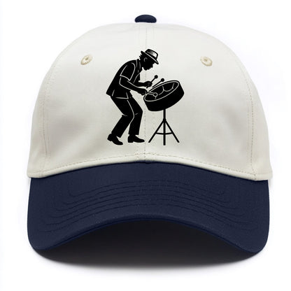 Steel drum player Caribbean rhythm - Two Tone Cap - Navy