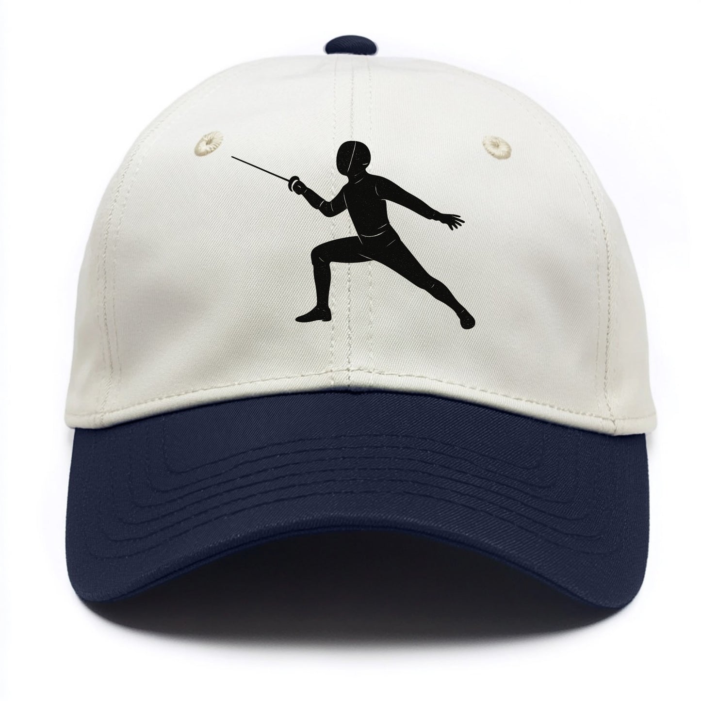 Fencer in lunge position - Two Tone Cap - Navy
