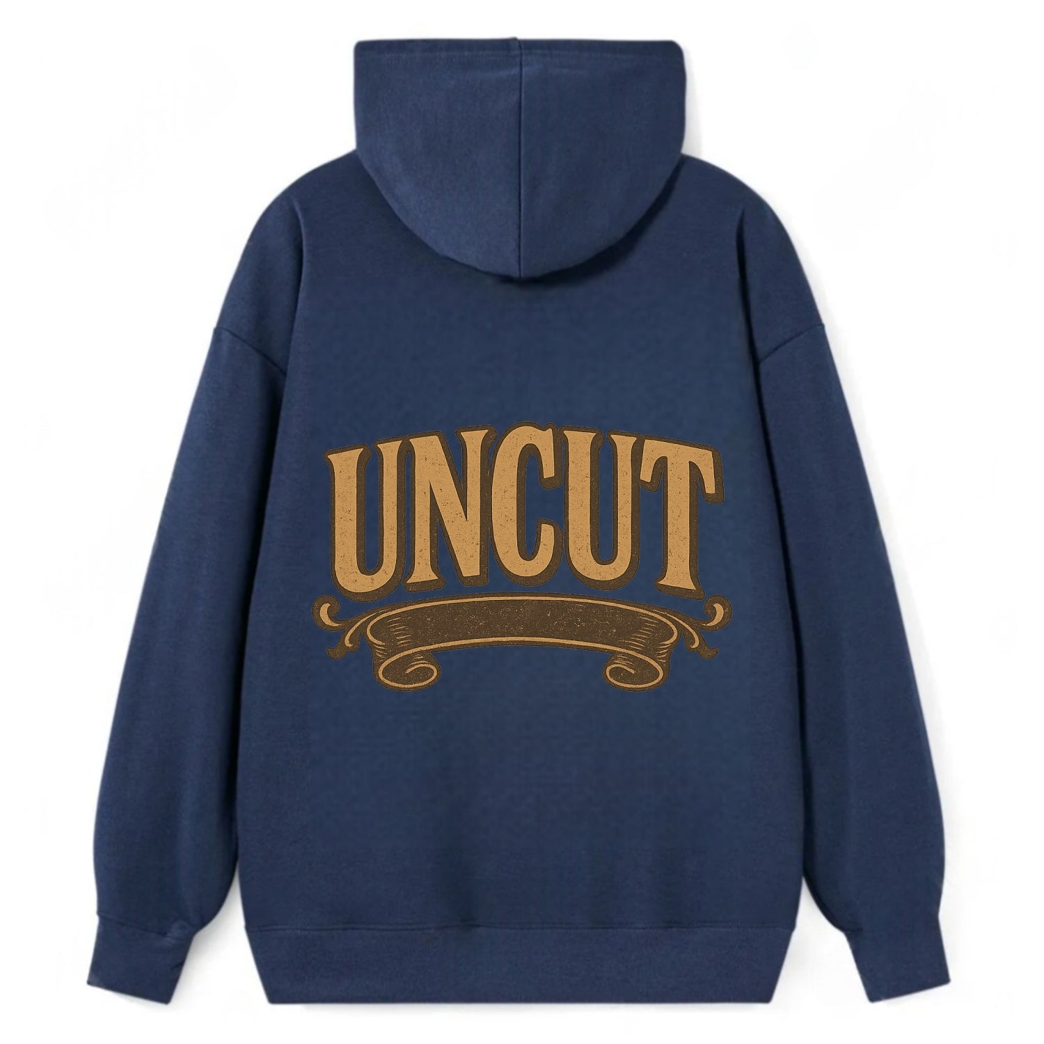 Bold typography design - "UNCUT" - pure, undiluted, authentic - Classic Pullover Hoodie - Navy