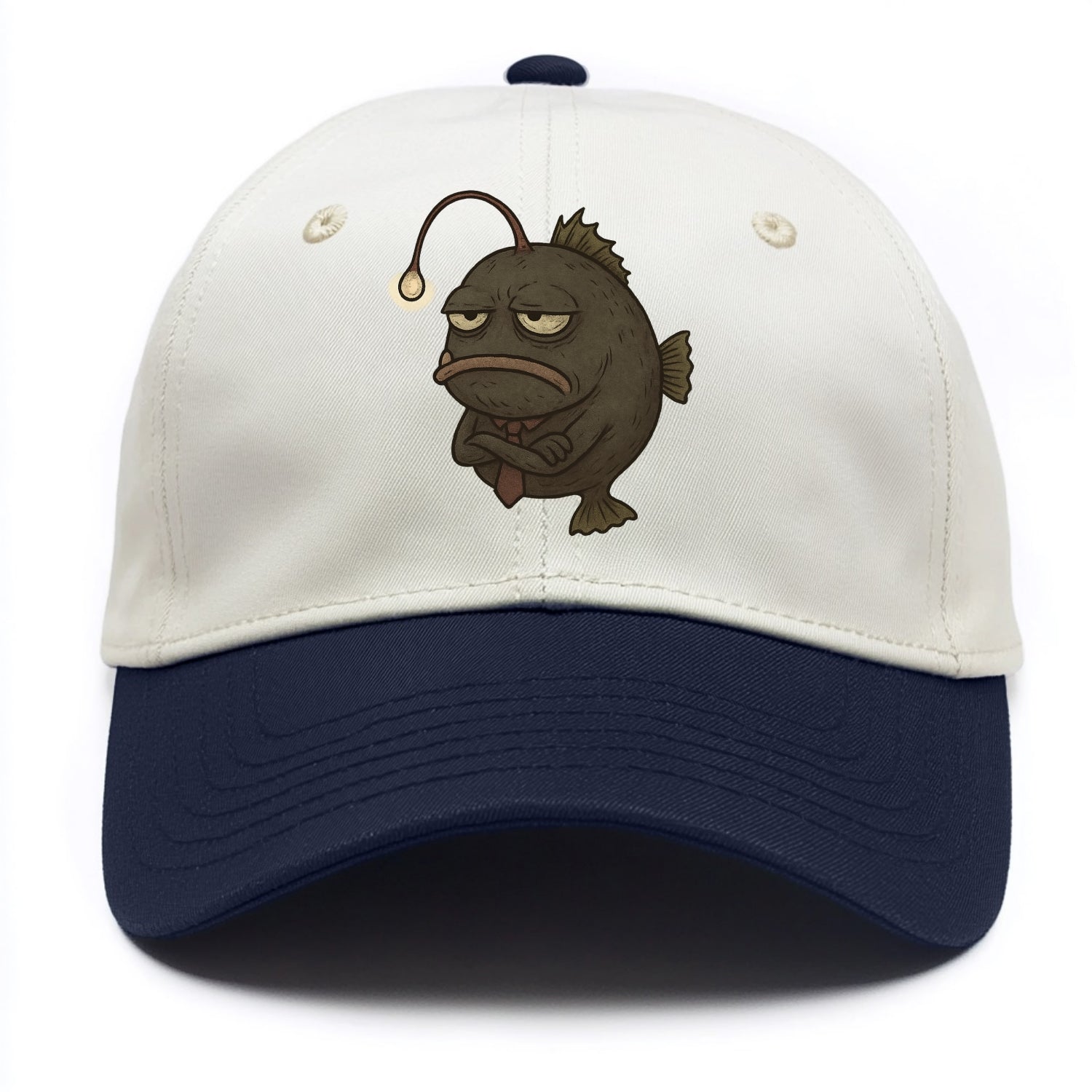THE ANGLERFISH LURES DISAPPOINTMENT | Dark gray anglerfish with dim light - Two Tone Cap - Navy