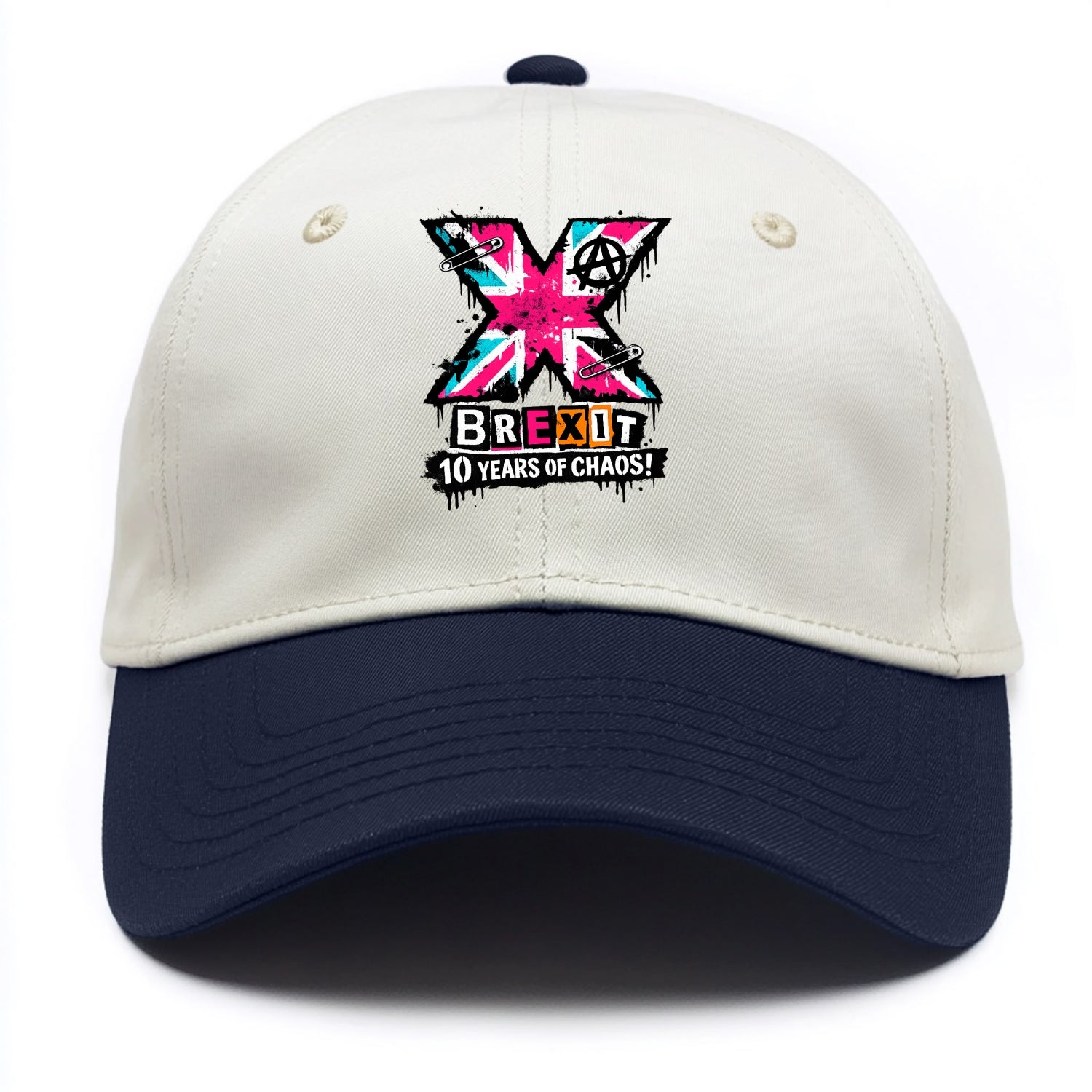 X YEARS | Roman numeral X massive | Union Jack fill pattern | Bold statement design - Two Tone Cap - Navy
