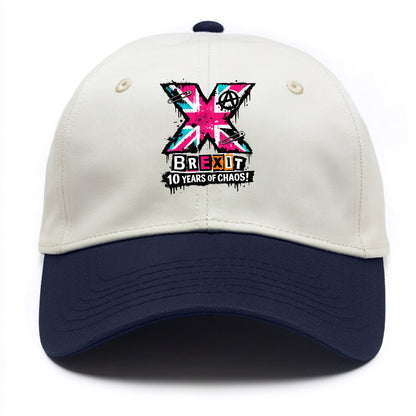 X YEARS | Roman numeral X massive | Union Jack fill pattern | Bold statement design - Two Tone Cap - Navy