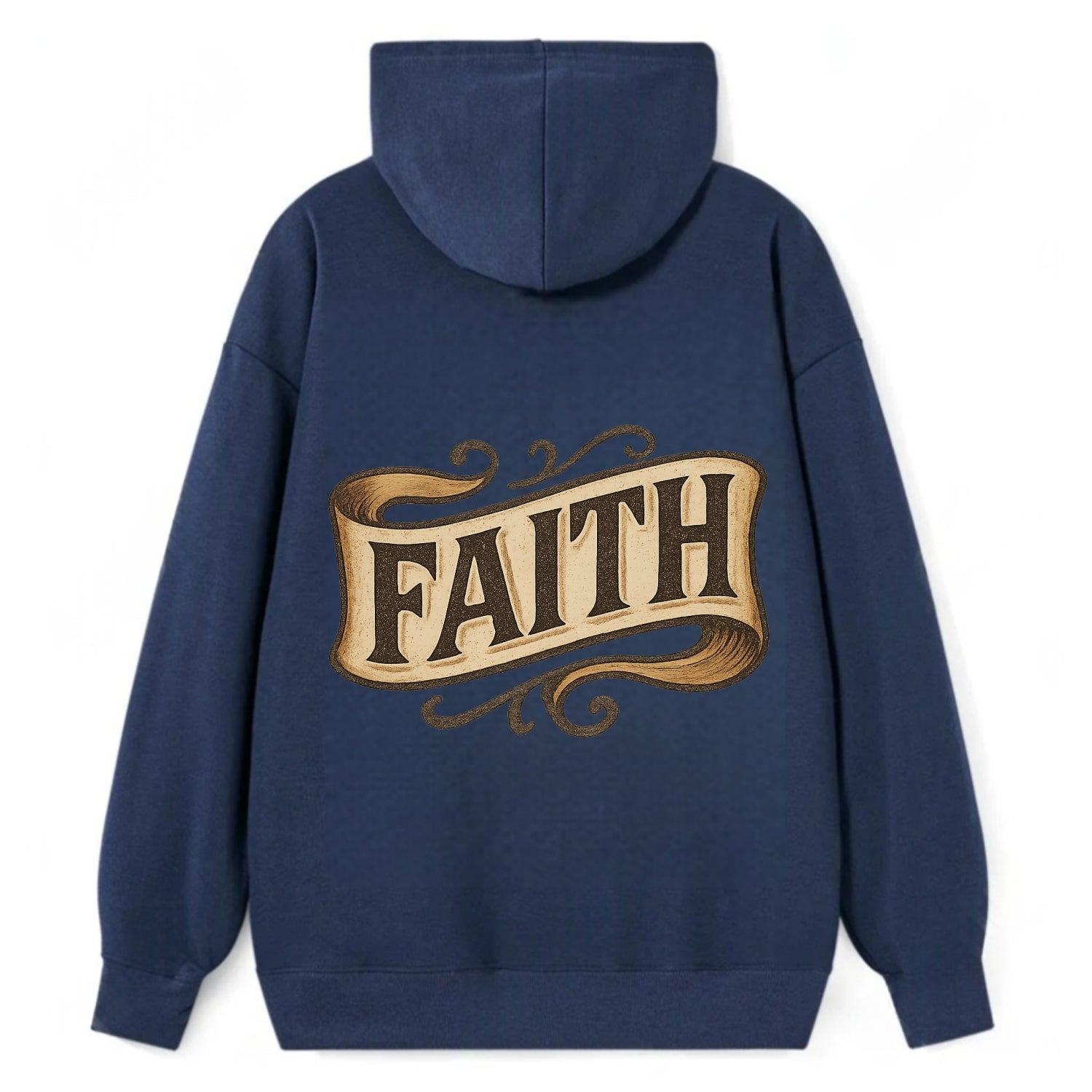 Bold typography design - "FAITH" - trust in the unseen, spiritual strength - Classic Pullover Hoodie - Navy