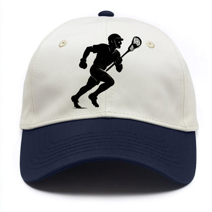 Lacrosse player cradling and running - Two Tone Cap - Navy