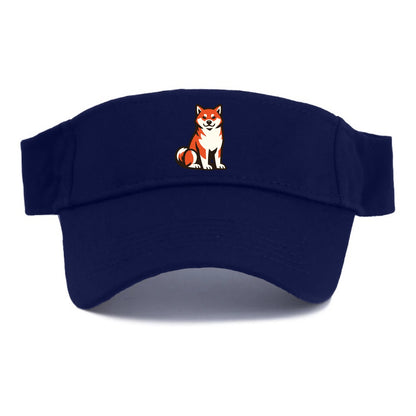 Sitting Shiba Inu Emblem - Visor - Navy