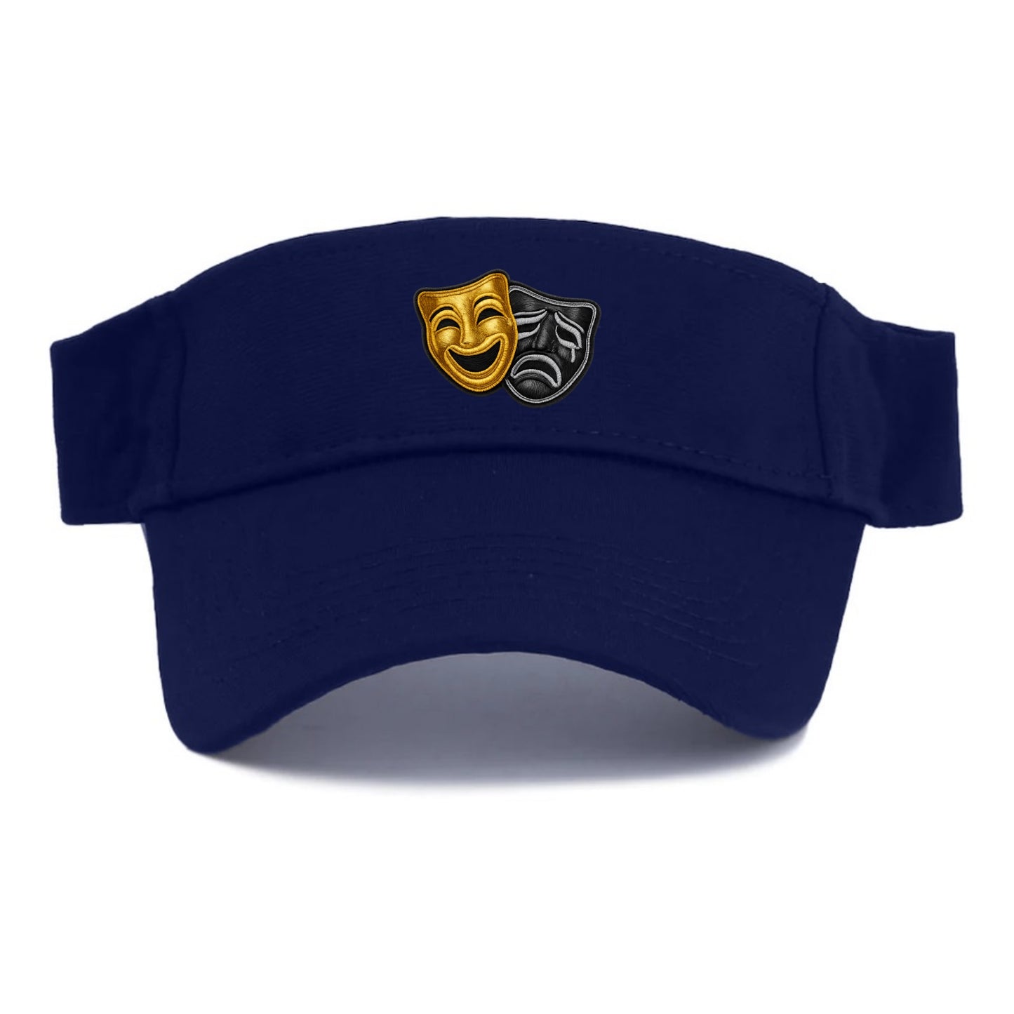 BROADWAY MASKS - comedy tragedy masks in gold and black , theater - Visor - Navy