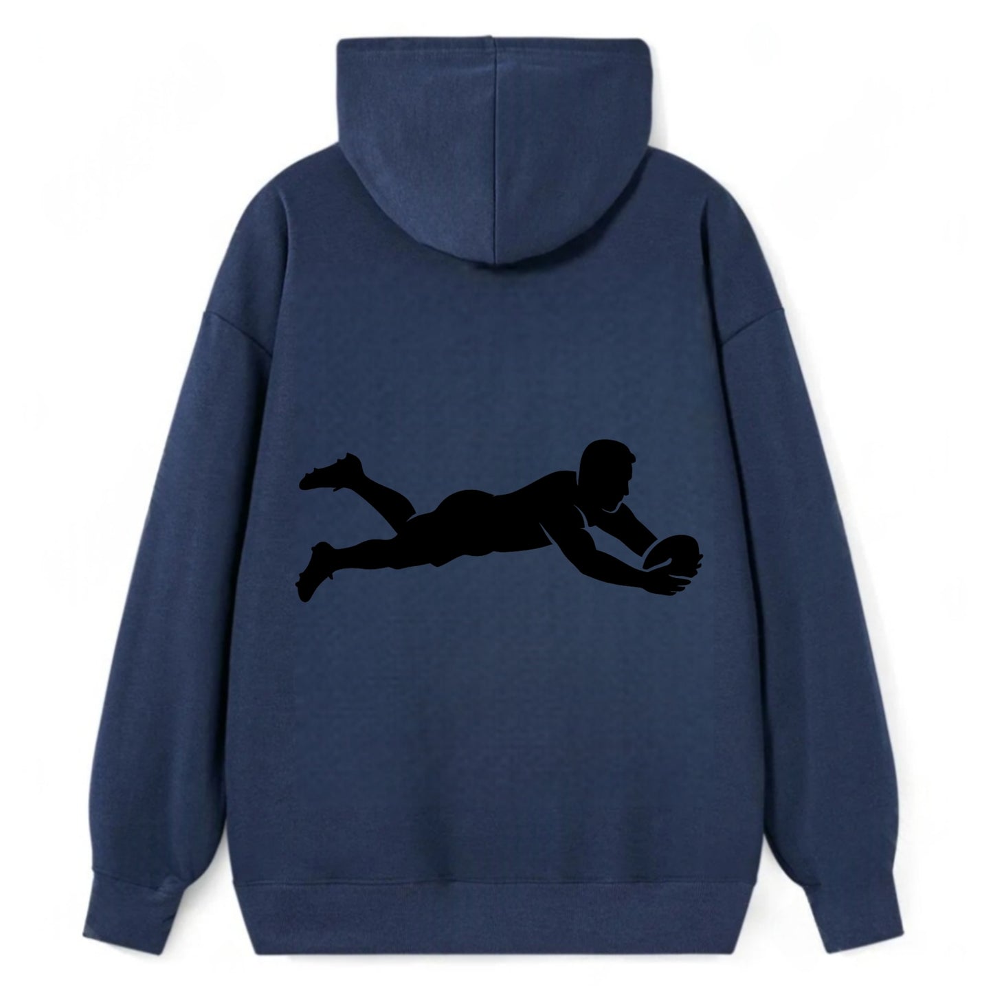 Rugby player diving for try - Classic Pullover Hoodie - Navy