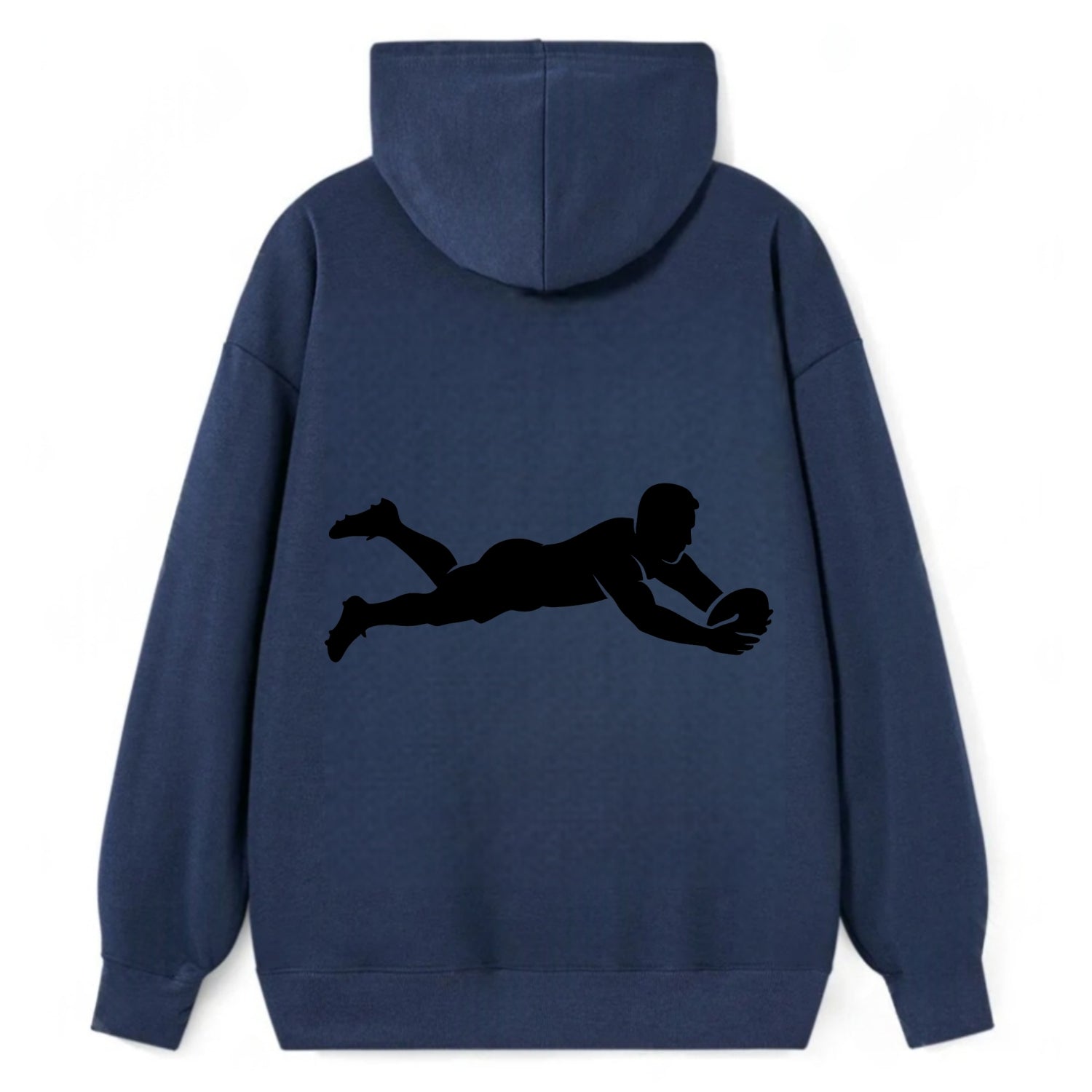 Rugby player diving for try - Classic Pullover Hoodie - Navy