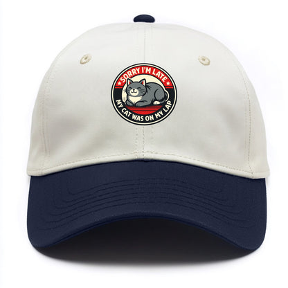 Charming Cat Loaf Excuse Emblem - Two Tone Cap - Navy