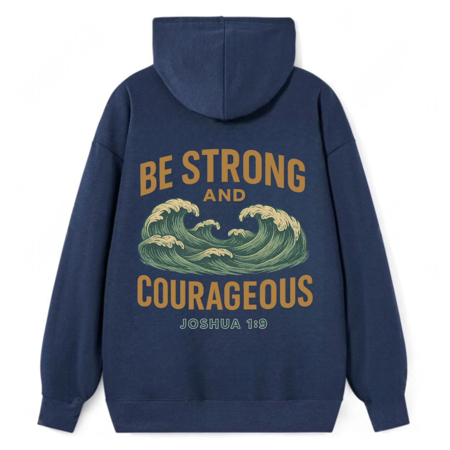 Joshua 1:9 Ocean - Classic Pullover Hoodie - Navy