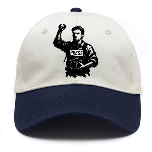 Journalist with camera - press freedom ink painting - Two Tone Cap
