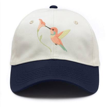 Coral Hummingbird - Two Tone Cap - Navy