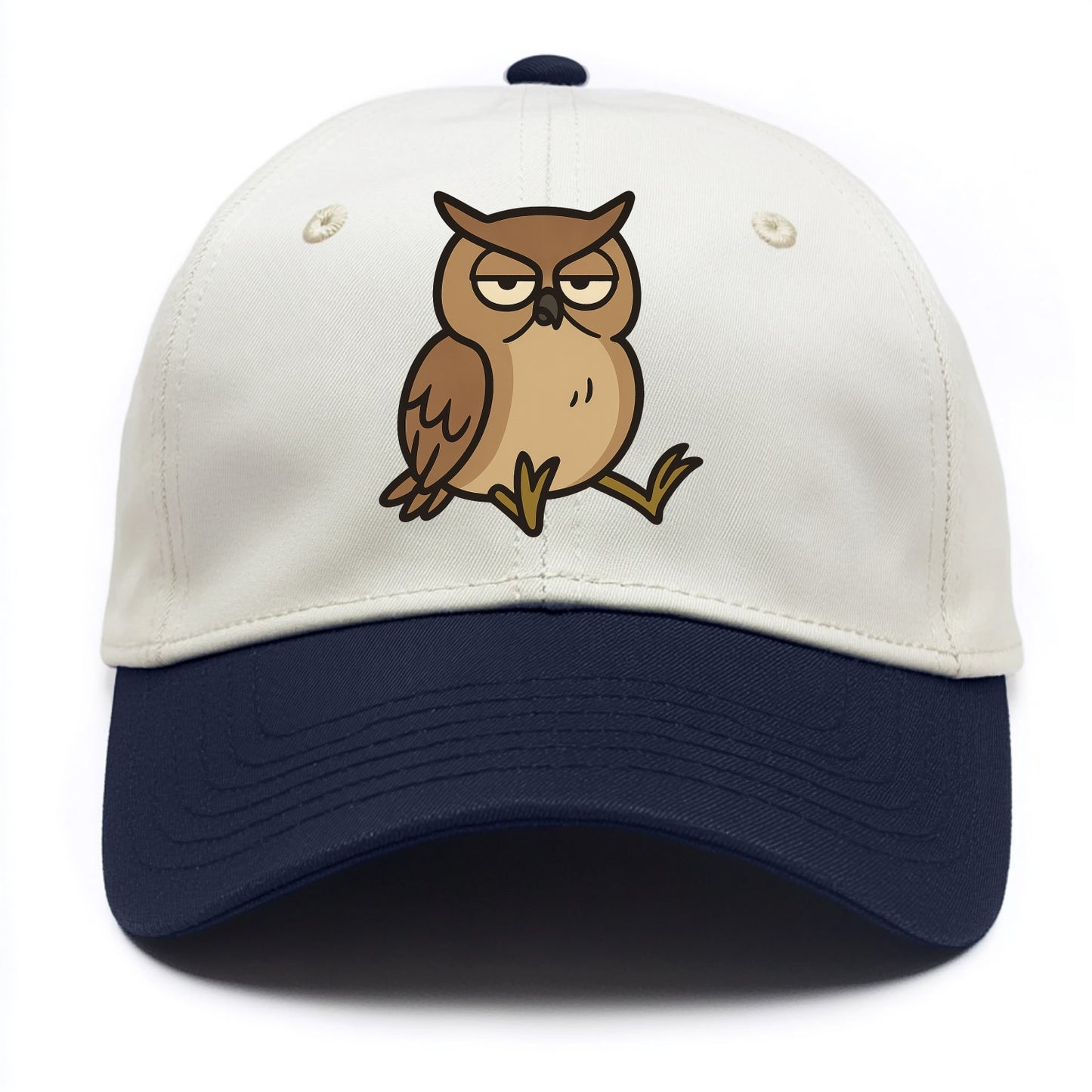The Owl Judging Silently - Two Tone Cap - Navy
