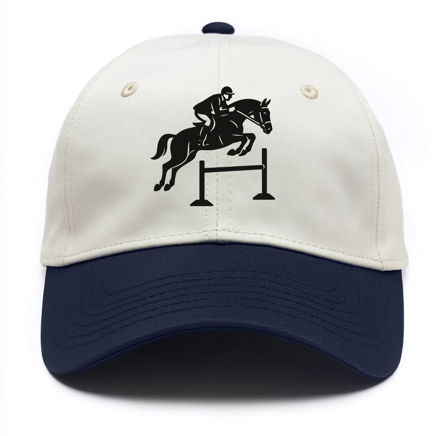 Equestrian jumping over obstacle - Two Tone Cap - Navy