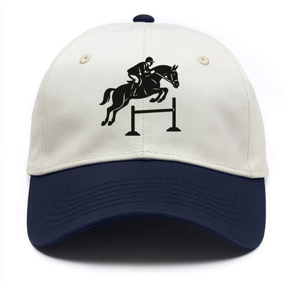 Equestrian jumping over obstacle - Two Tone Cap - Navy
