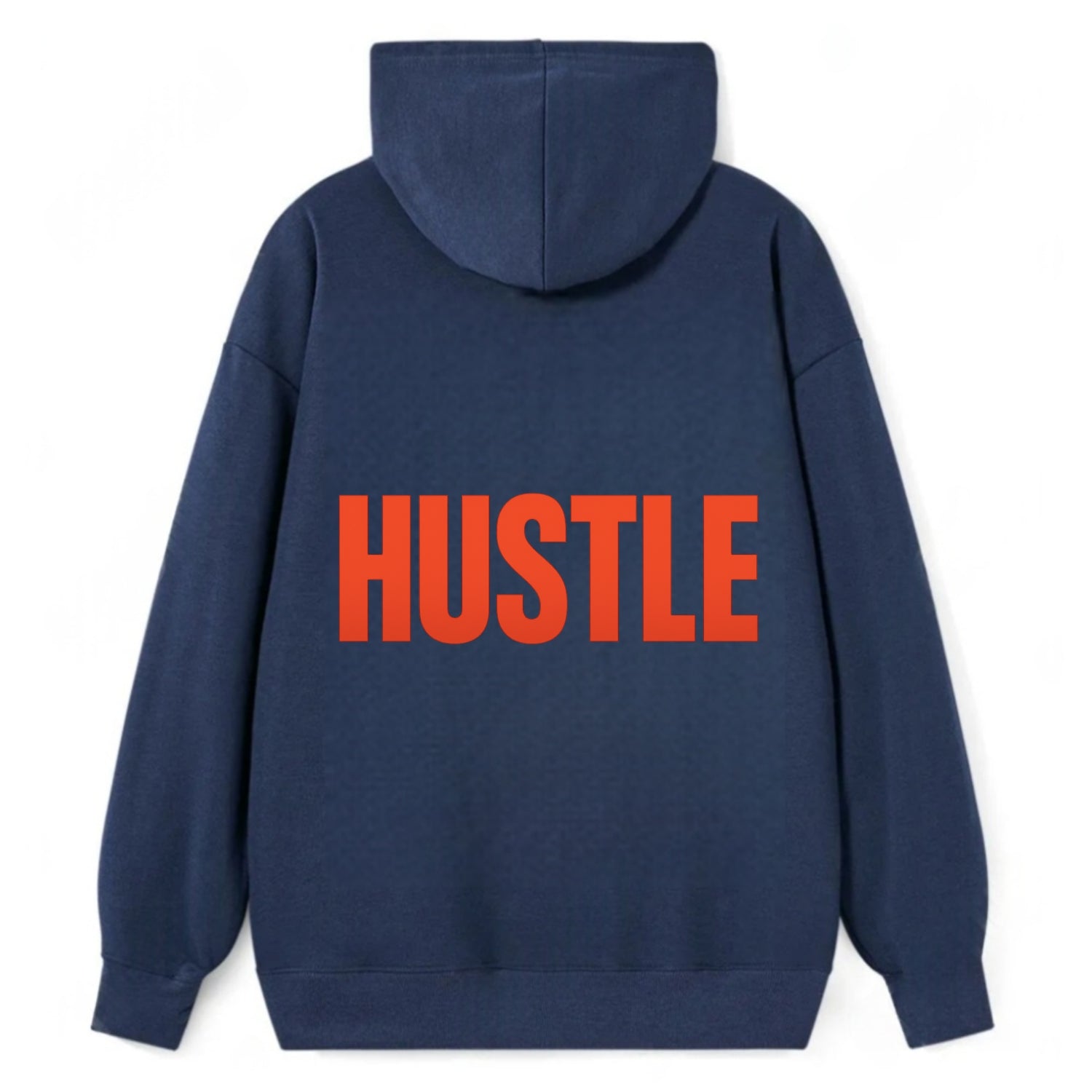 Bold typography design - "HUSTLE" - work hard, grind, chase dreams - Classic Pullover Hoodie - Navy