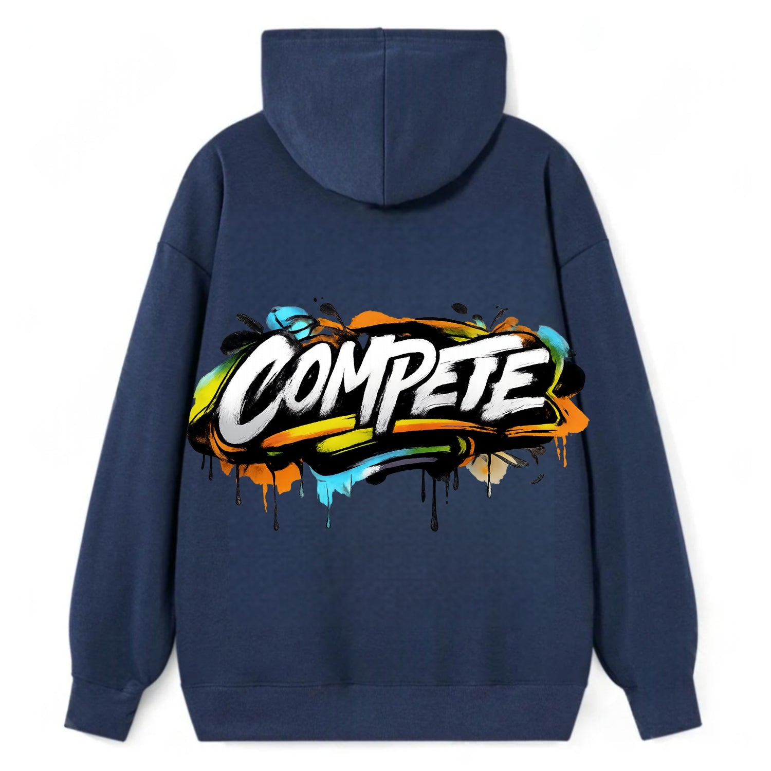 Bold typography design - "COMPETE" - competitive spirit, love the game - Classic Pullover Hoodie - Navy