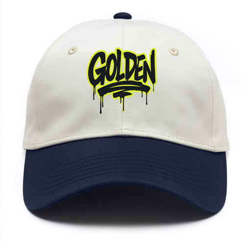 Bold typography design - GOLDEN - precious, valuable, excellent - Two Tone Cap