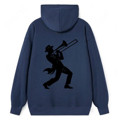 Trombone player jazz improvisation - Classic Pullover Hoodie - Navy